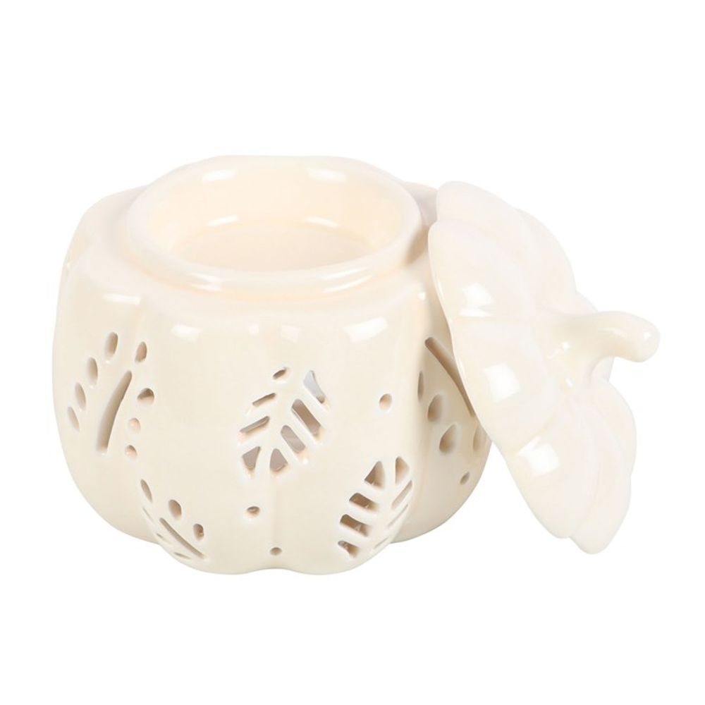 Off White Autumn Leaves Pumpkin Oil Burner N/A