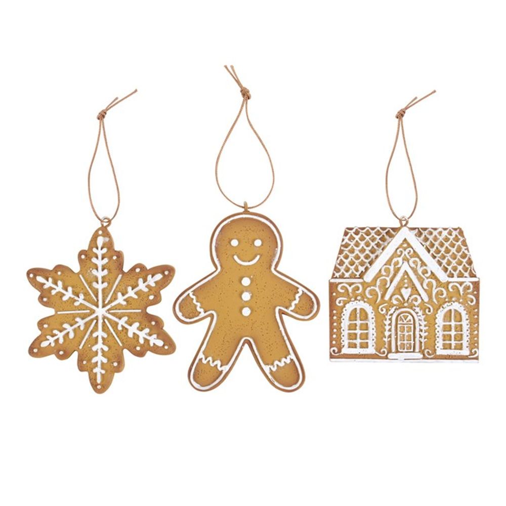 Set of 3 Hanging Gingerbread Decorations N/A