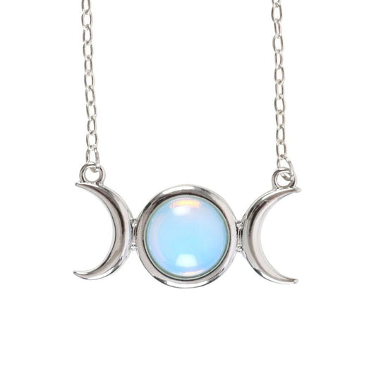 Opalite Triple Moon Necklace Card N/A