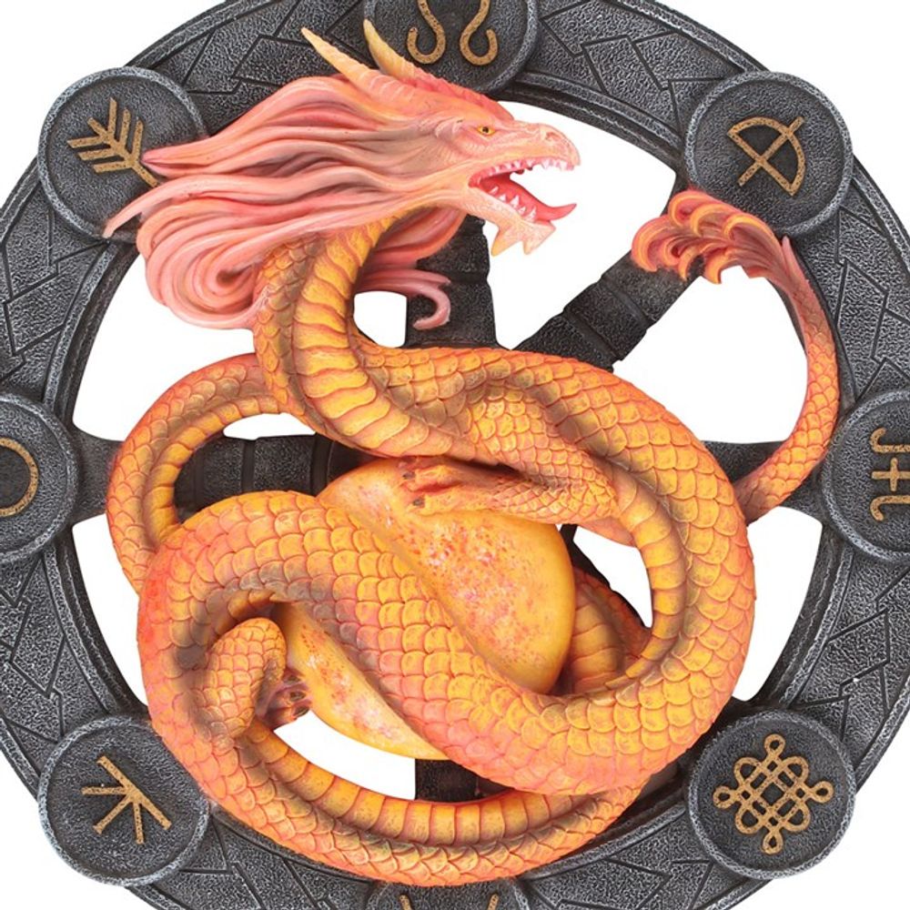 Litha Dragon Resin Wall Plaque by Anne Stokes N/A