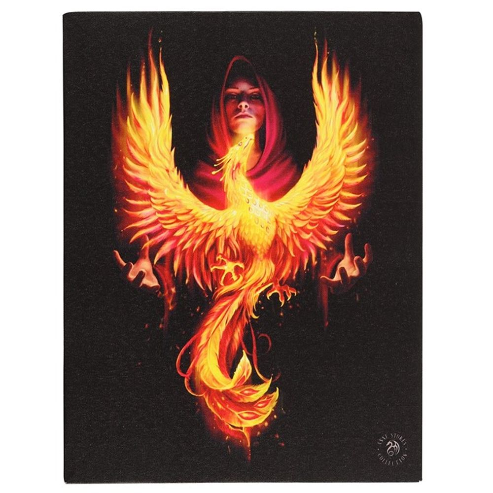 19x25cm Phoenix Rising Canvas Plaque By Anne Stokes N/A