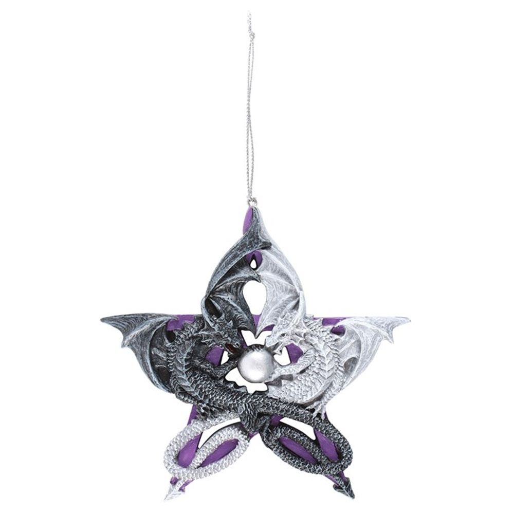 Pentagram Dragon Hanging Ornament by Anne Stokes N/A