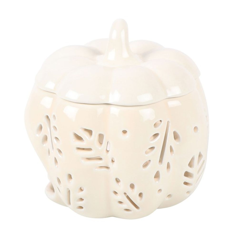 Off White Autumn Leaves Pumpkin Oil Burner N/A