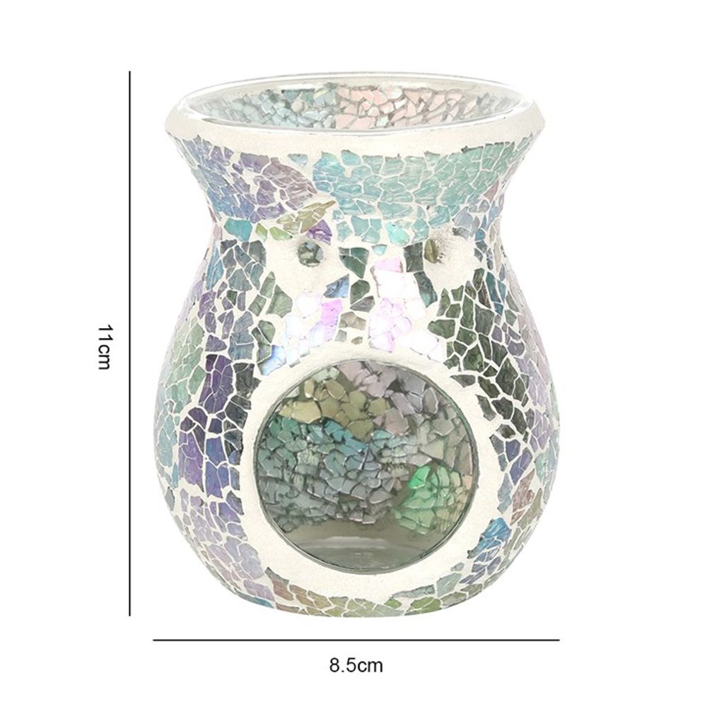 Small Light Blue Iridescent Crackle Oil Burner N/A