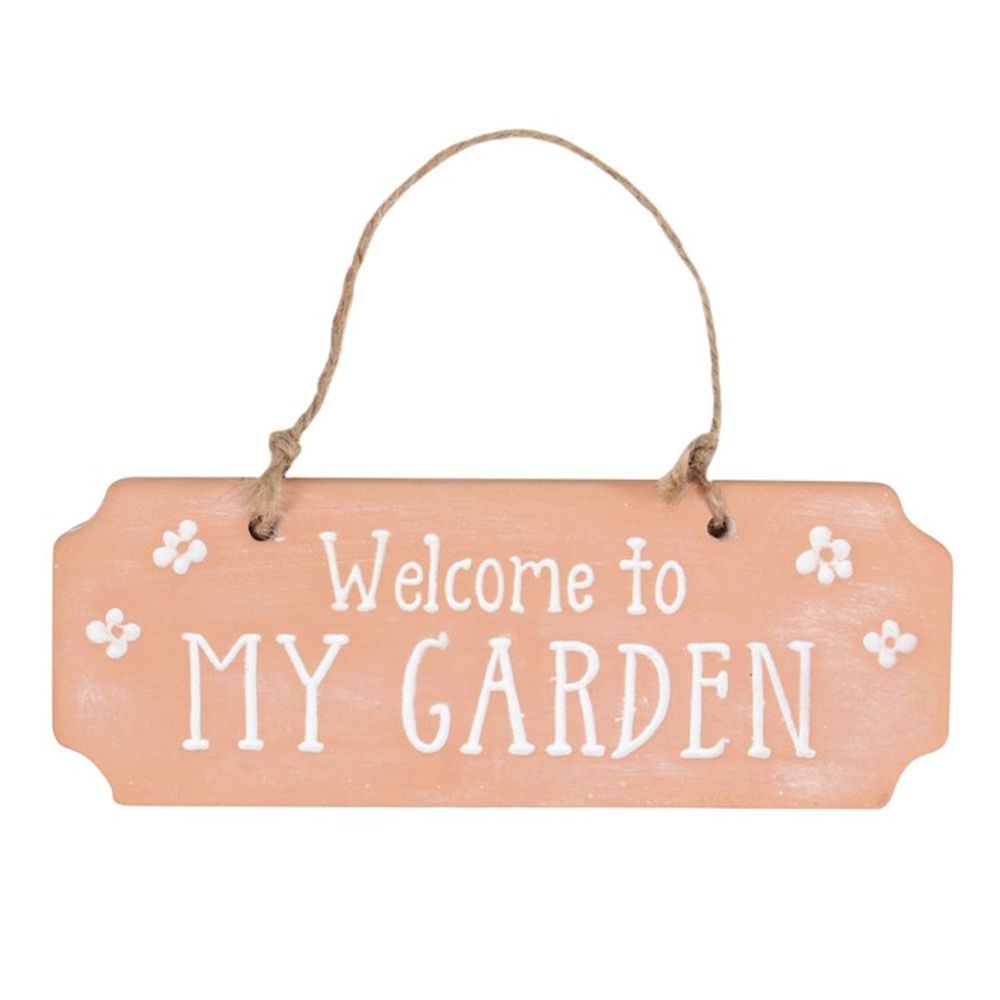 Welcome To My Garden Terracotta Hanging Sign N/A