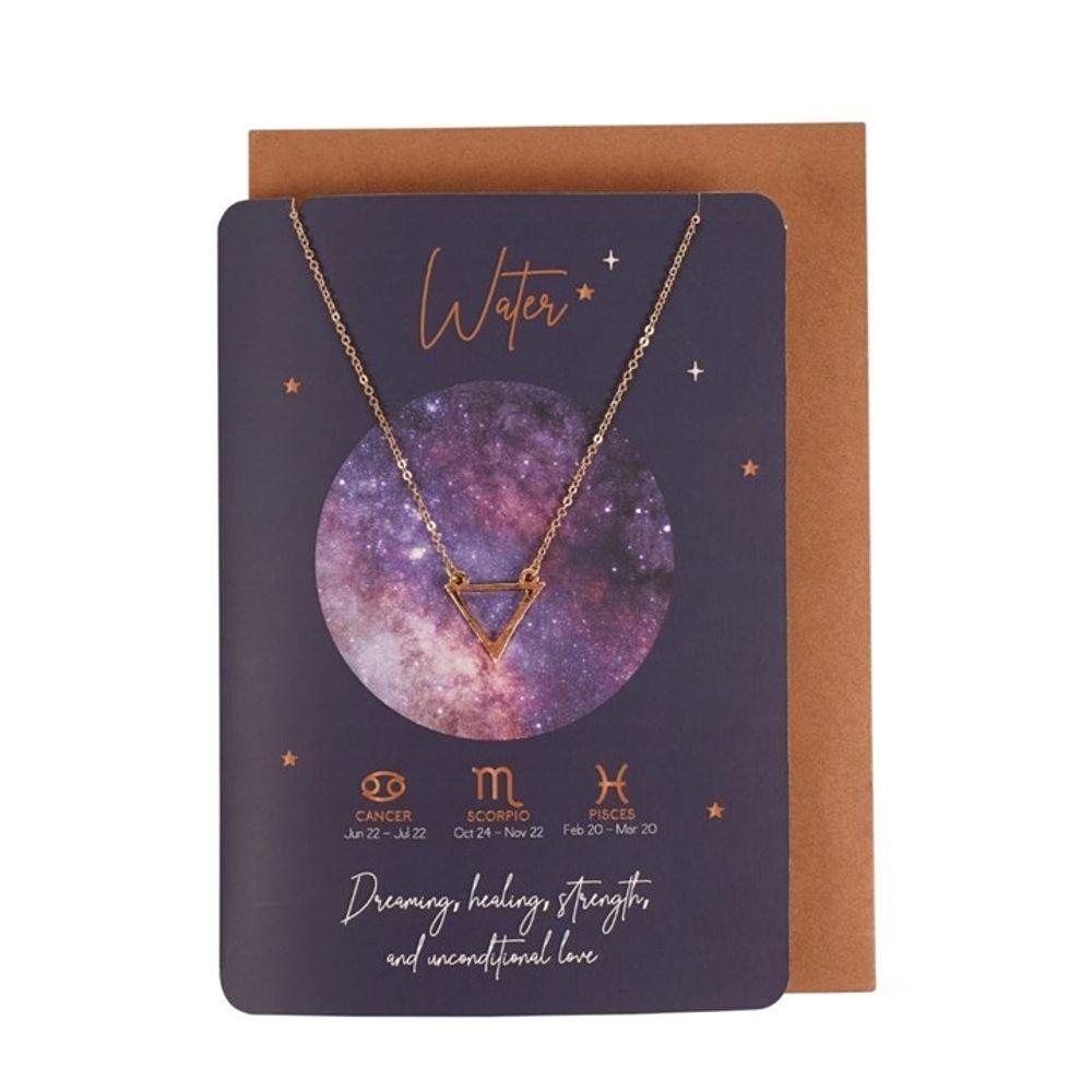 Water Element Zodiac Necklace Card N/A