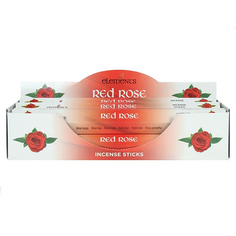 Set of 6 Packets of Elements Red Rose Incense Sticks N/A