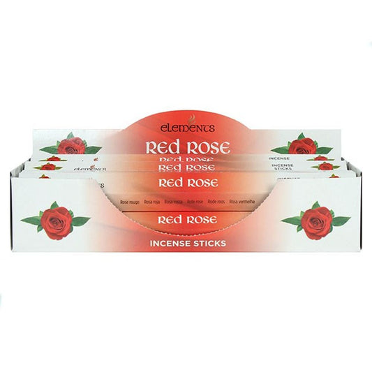 Set of 6 Packets of Elements Red Rose Incense Sticks N/A