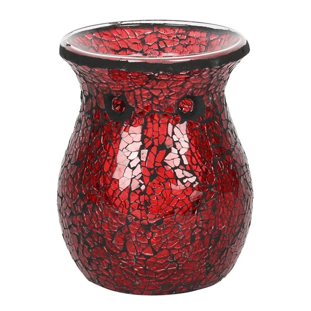 Large Red Crackle Glass Oil Burner N/A