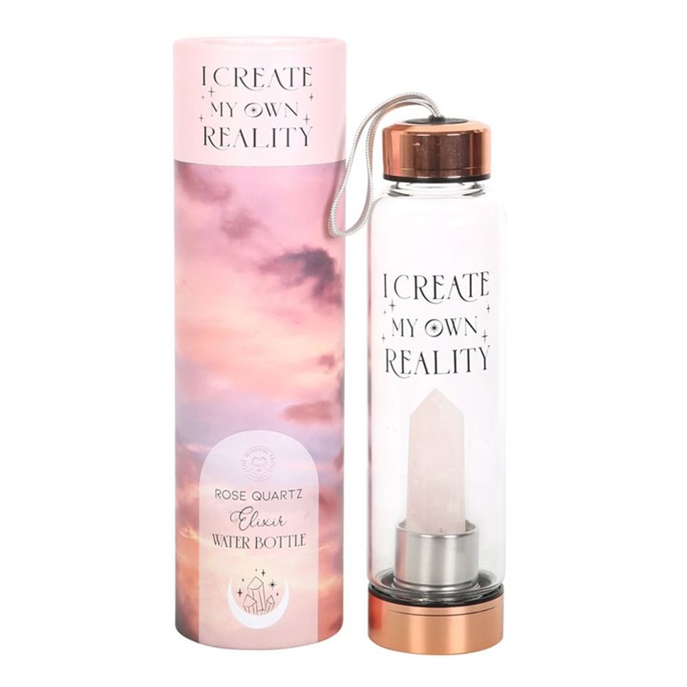 Rose Quartz Create My Own Reality Glass Water Bottle N/A