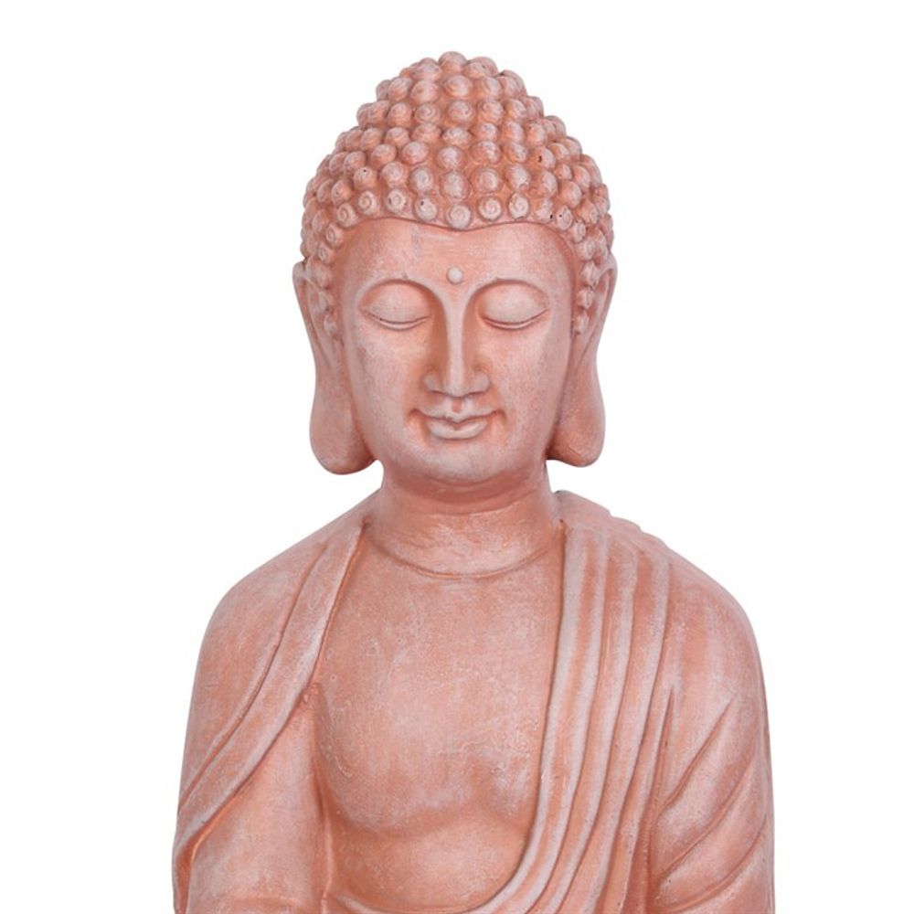 Terracotta Effect 52cm Sitting Garden Buddha N/A