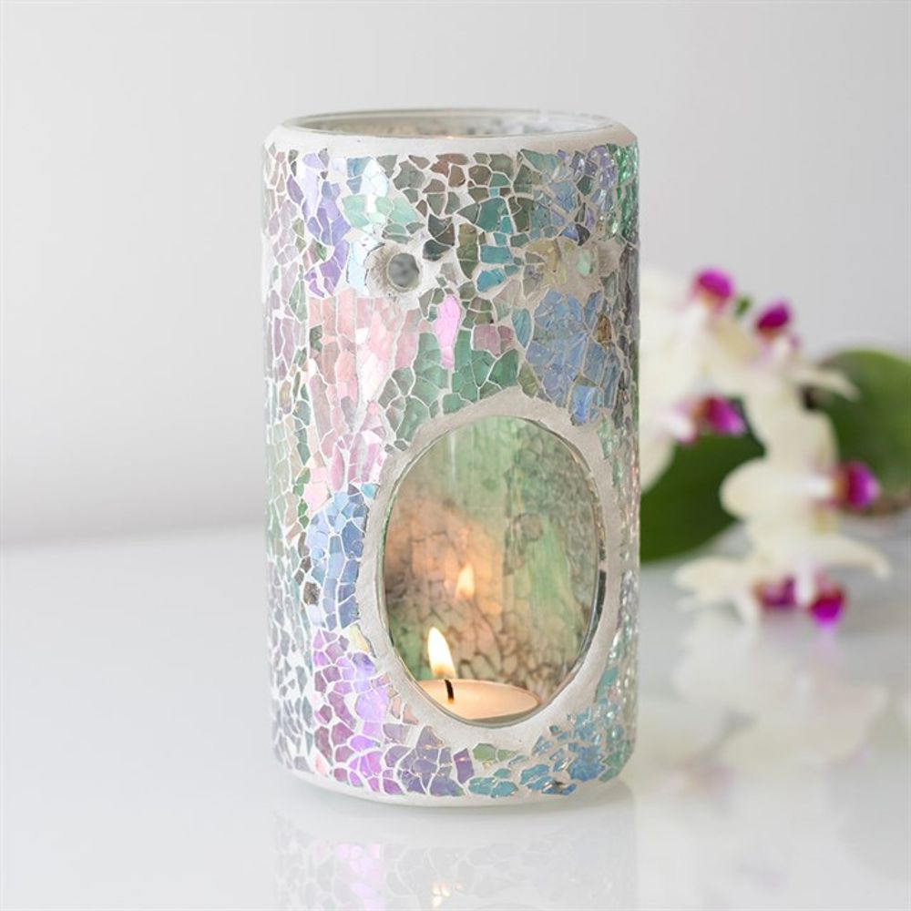 Pillar Light Blue Iridescent Crackle Oil Burner N/A