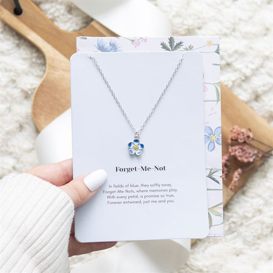 Forget-Me-Not Flower Necklace on Greeting Card N/A