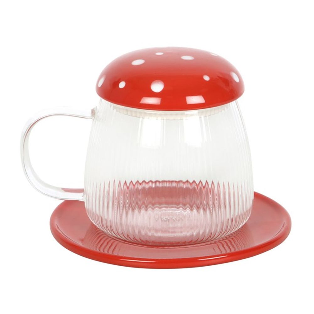 Glass Mushroom Mug and Saucer N/A