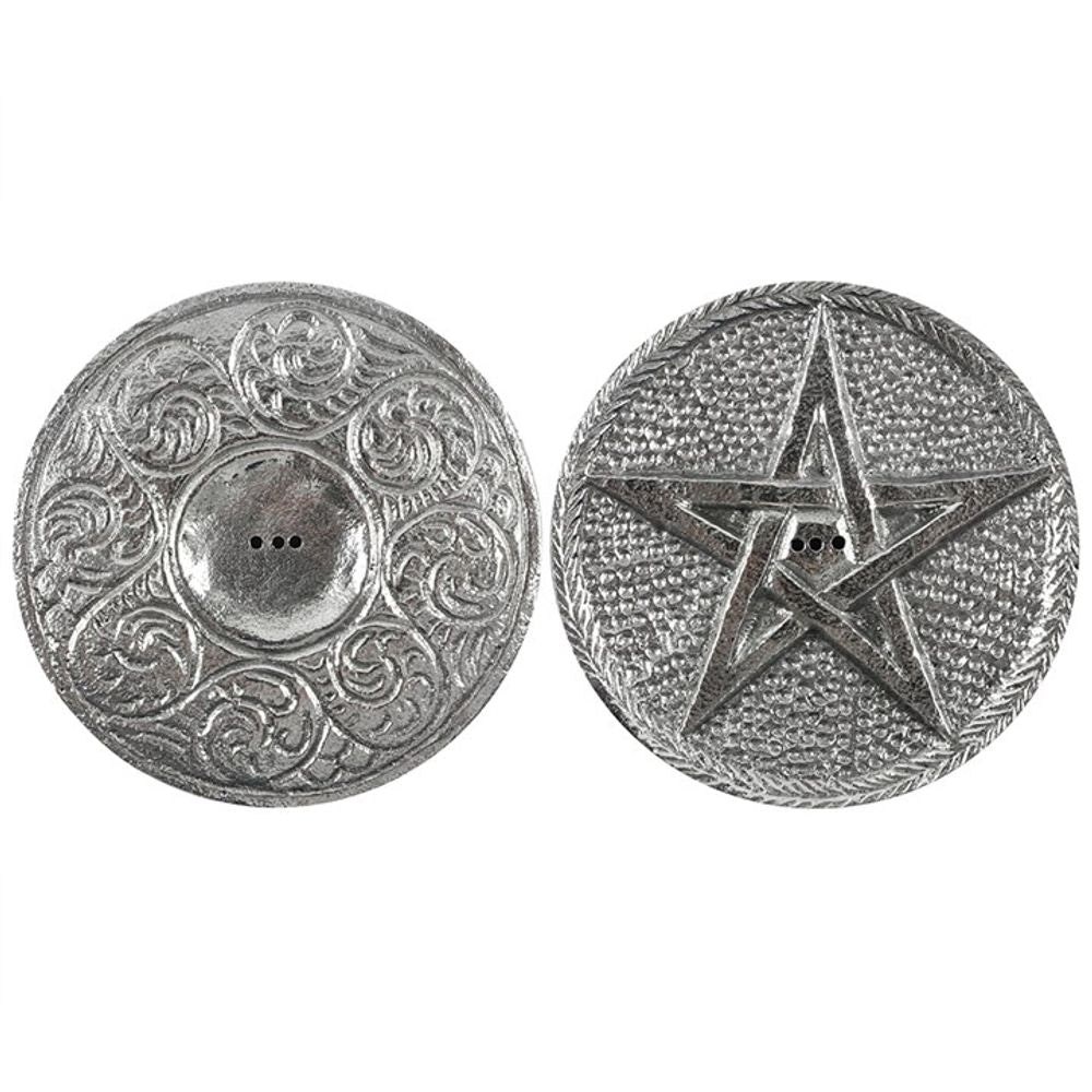 10cm Silver Pentagram Incense Holder N/A