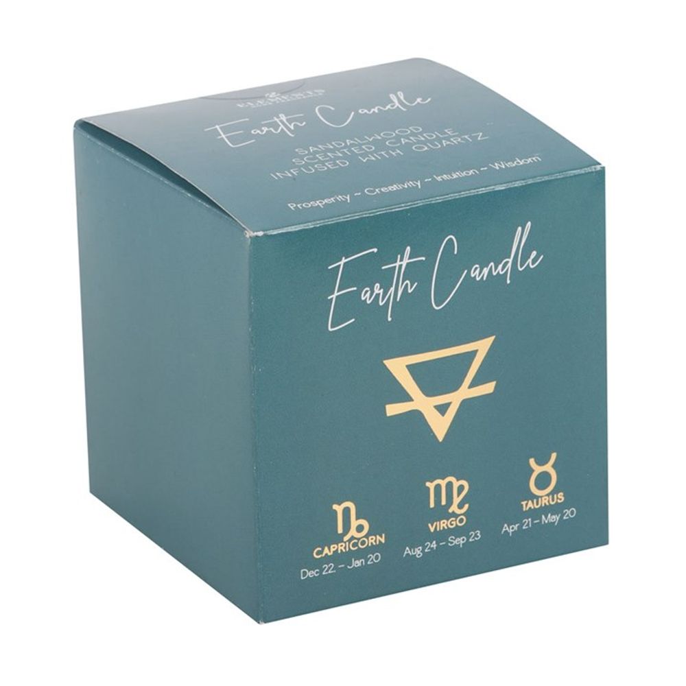 Earth Element Sandalwood Crystal Chip Candle N/A