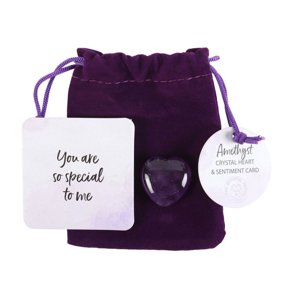 You Are Special to Me Amethyst Crystal Heart in a Bag N/A