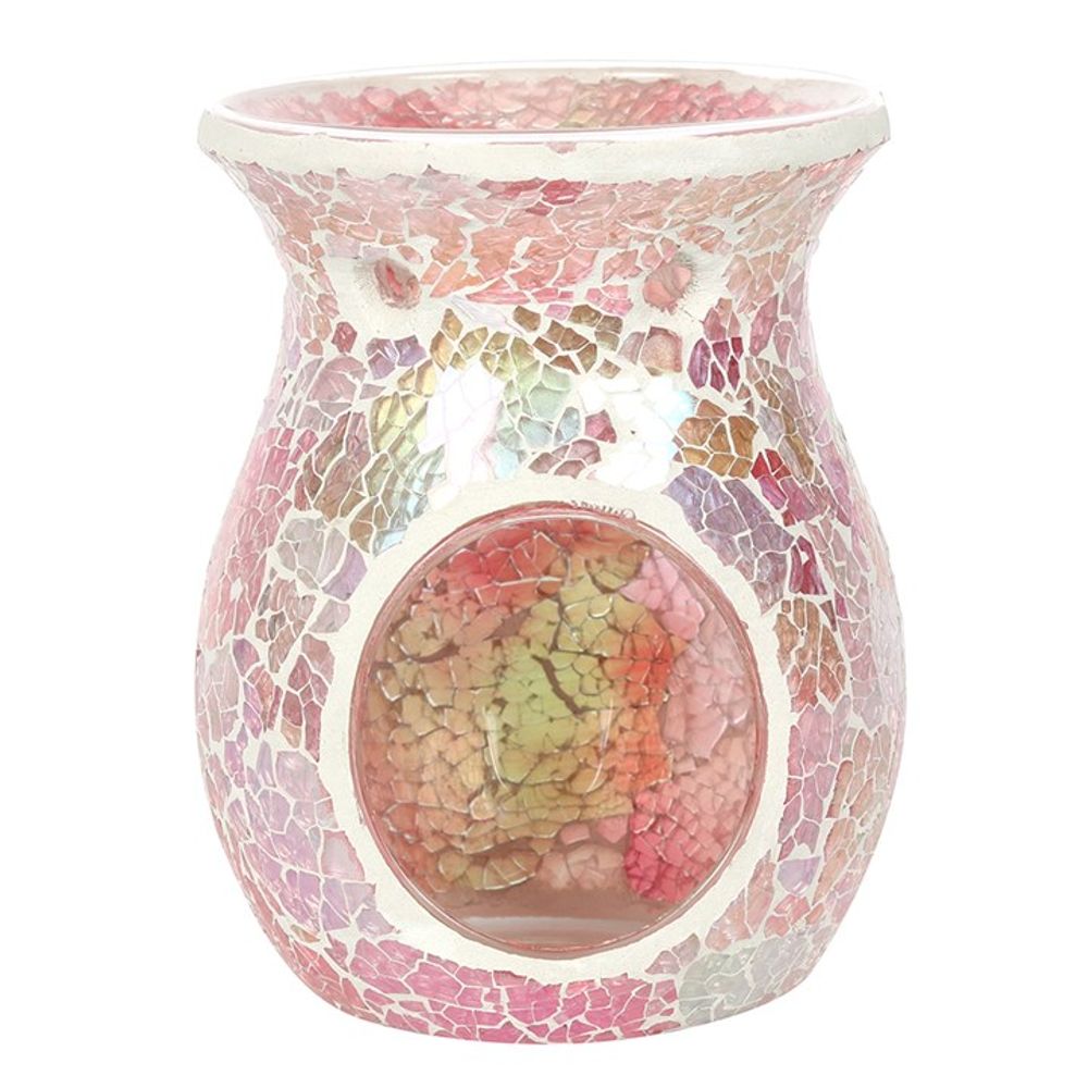 Large Pink Iridescent Crackle Oil Burner N/A