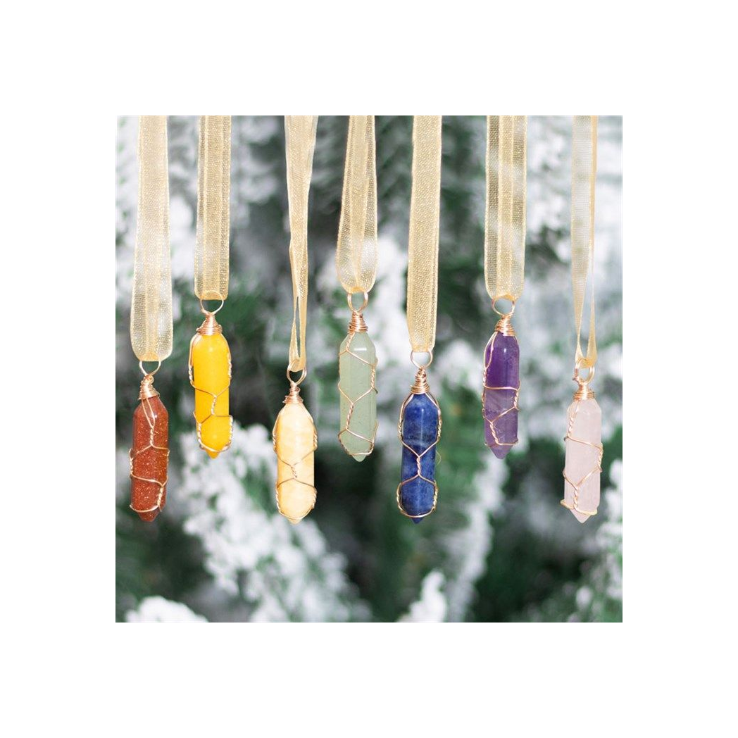 Set of 7 Hanging Crystal Tree Decorations N/A