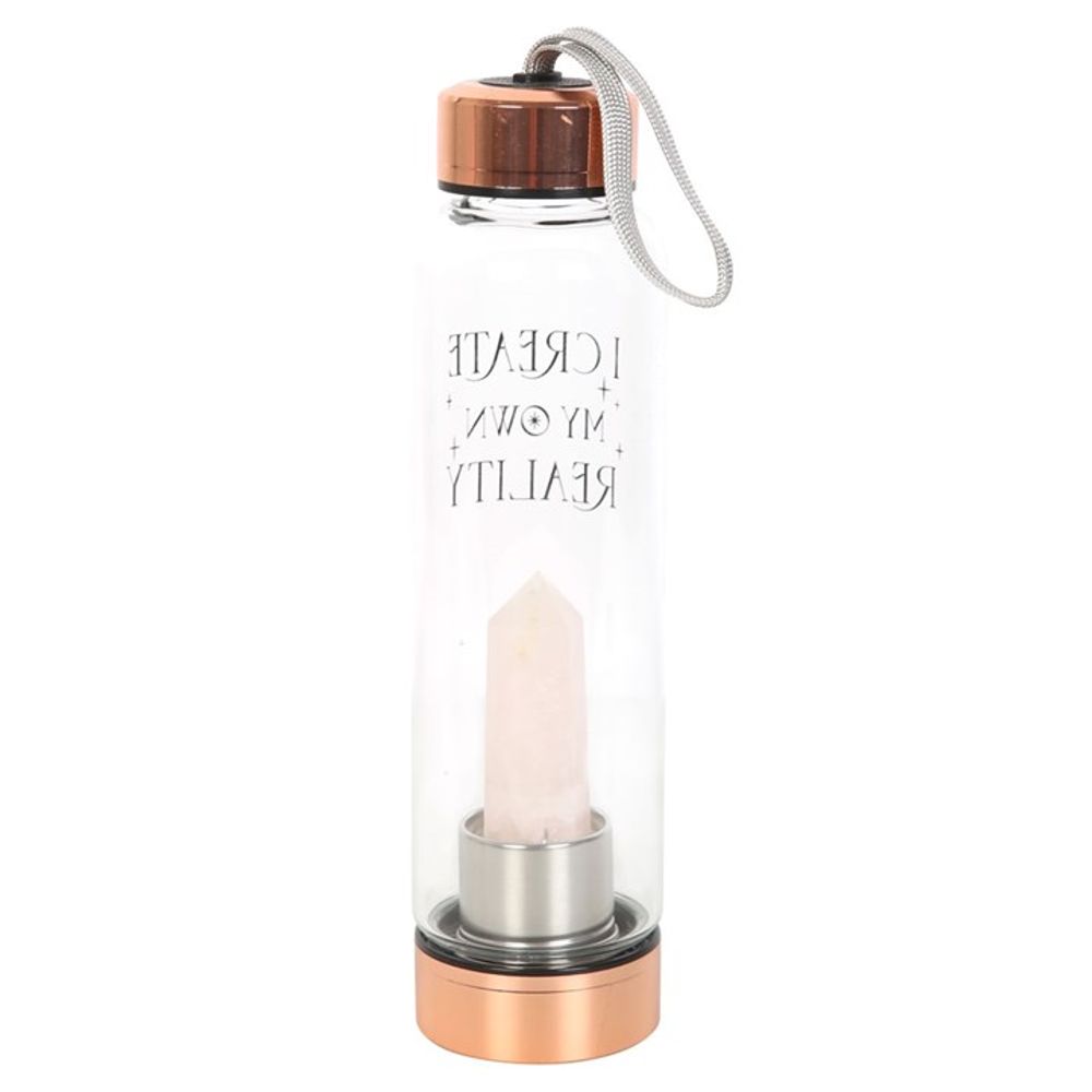 Rose Quartz Create My Own Reality Glass Water Bottle N/A