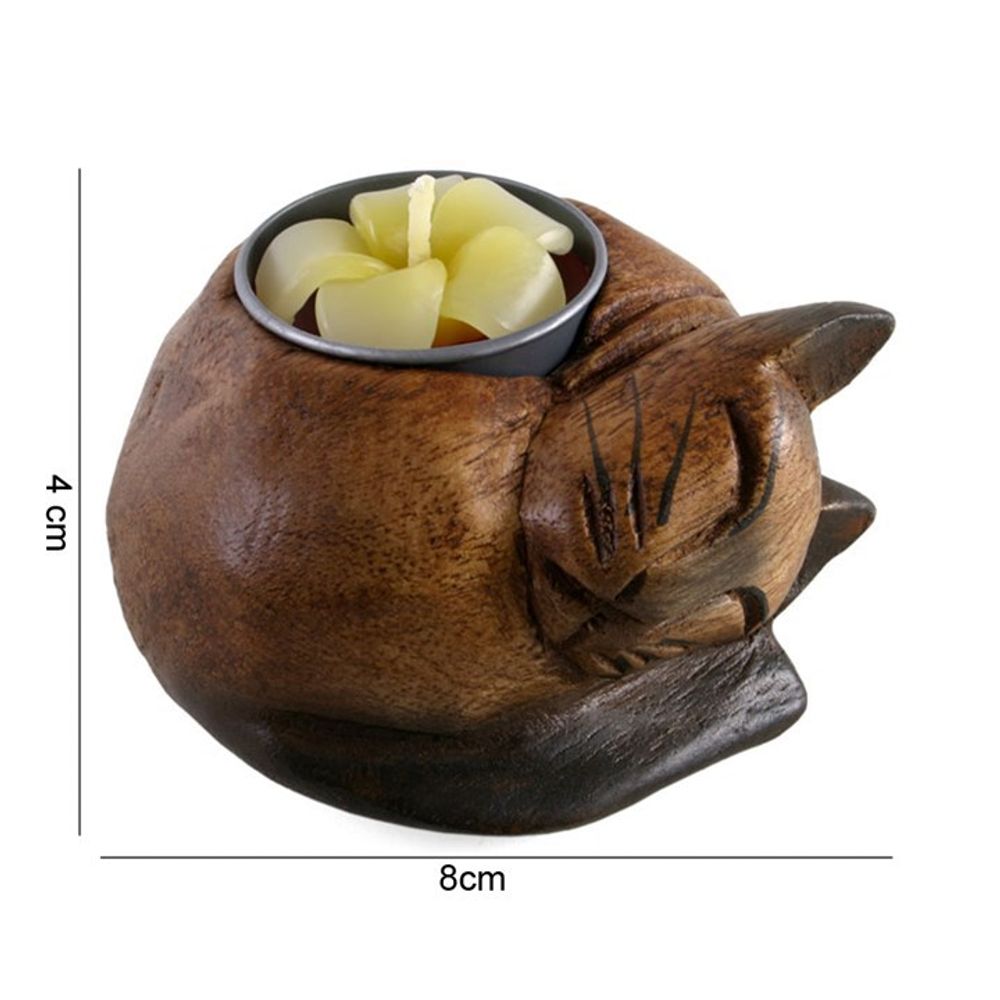 Curled Cat Tealight Holder N/A