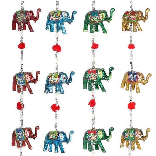 Assorted Hanging Elephant Decoration with Bell N/A