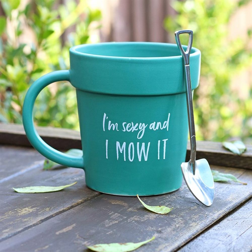 Sexy and I Mow It Pot Mug and Shovel Spoon N/A