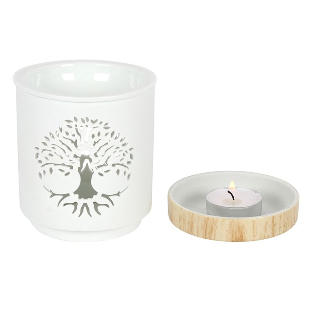 White Tree of Life Cut Out Oil Burner N/A