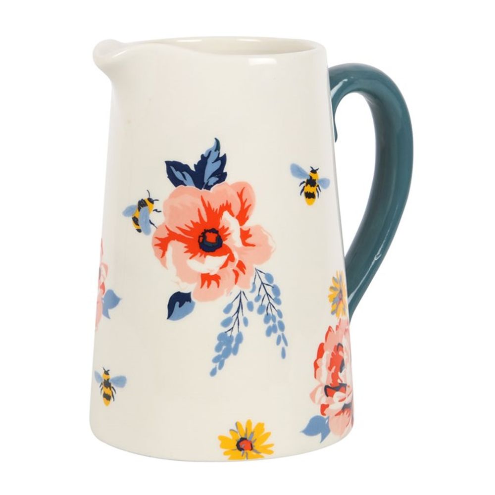 17cm Bee-utiful Floral Ceramic Flower Jug N/A