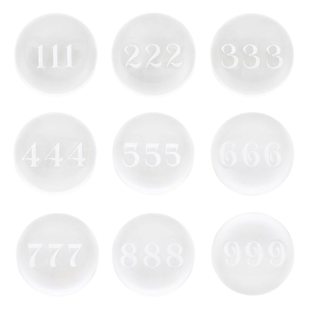 Set of 9 Angel Number Crystal Balls N/A