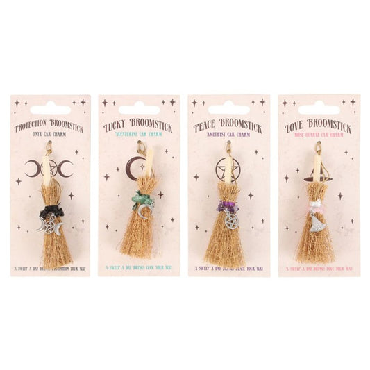 Pack of 12 Lucky Crystal Broomstick Car Charms N/A