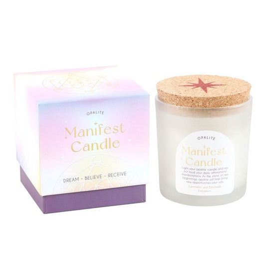 Opalite Lavender & Patchouli Manifestation Candle N/A