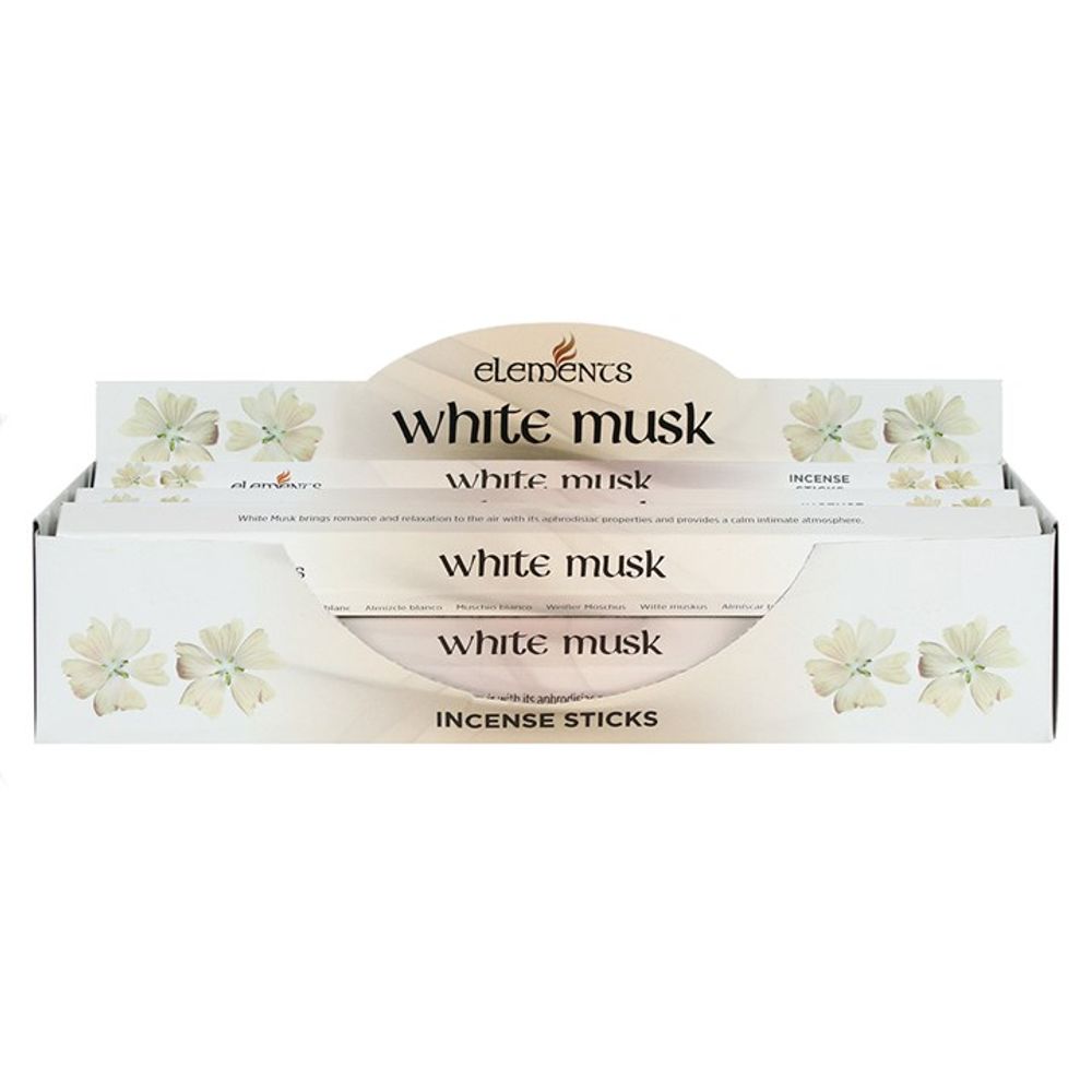 Set of 6 Packets of Elements White Musk Incense Sticks N/A