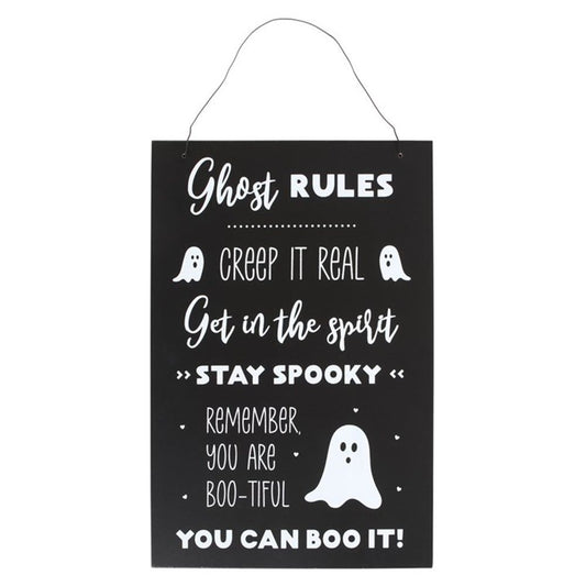 30cm Ghost Rules Hanging Sign N/A