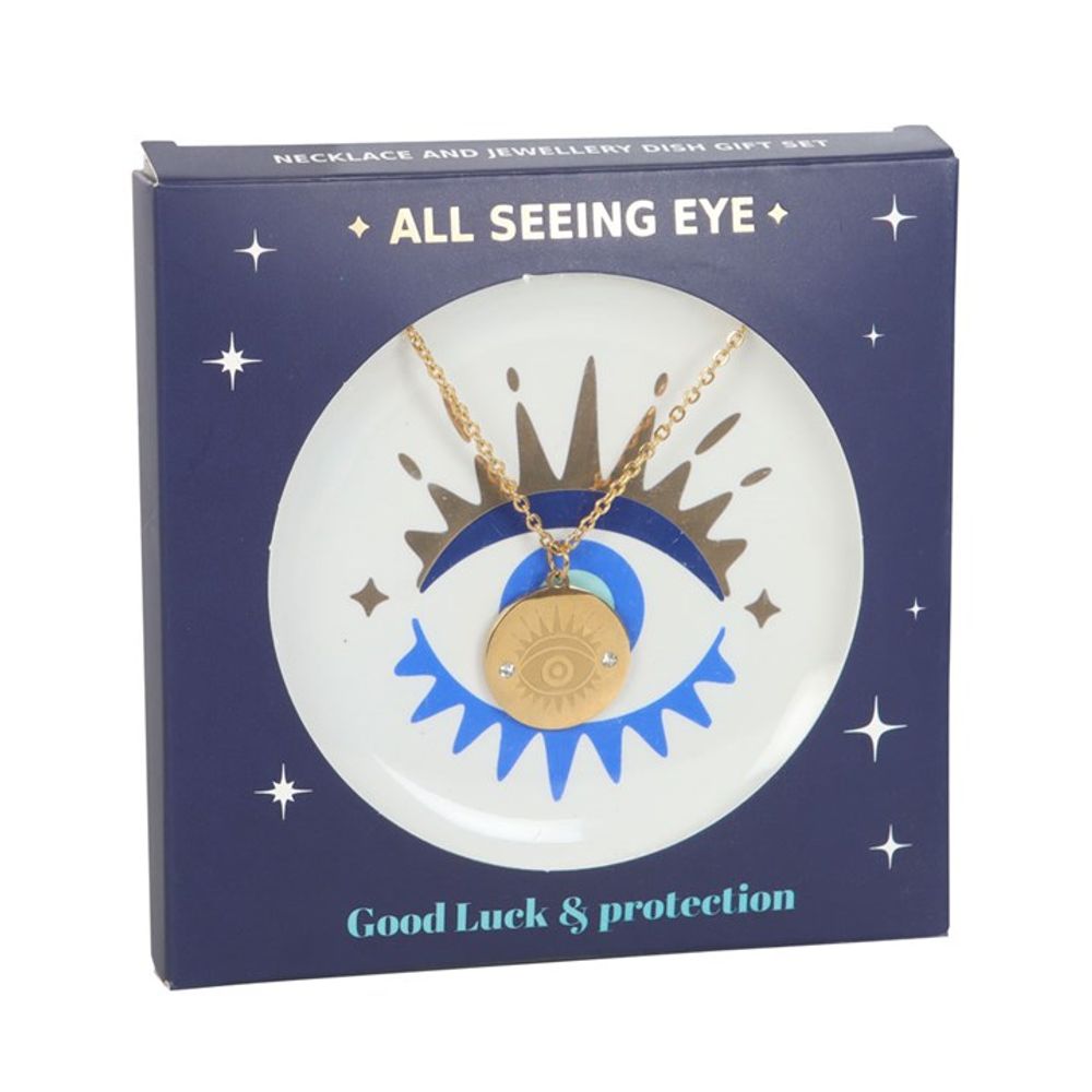 All Seeing Eye Necklace & Dish Gift Set N/A