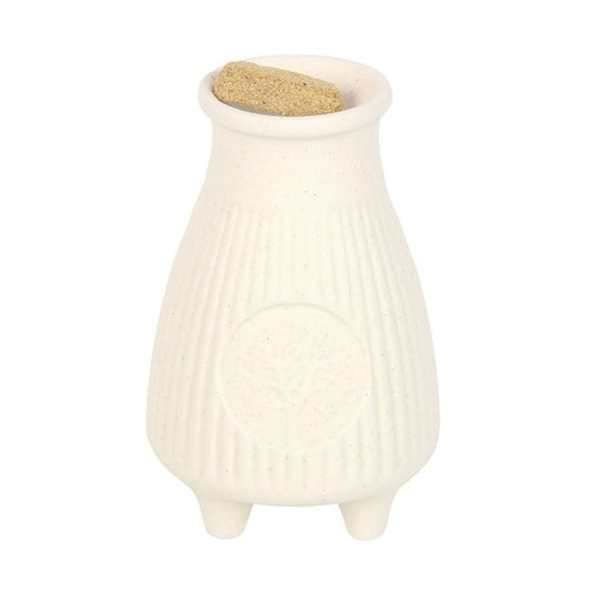 Cream Ribbed Palo Santo Brick Burner N/A