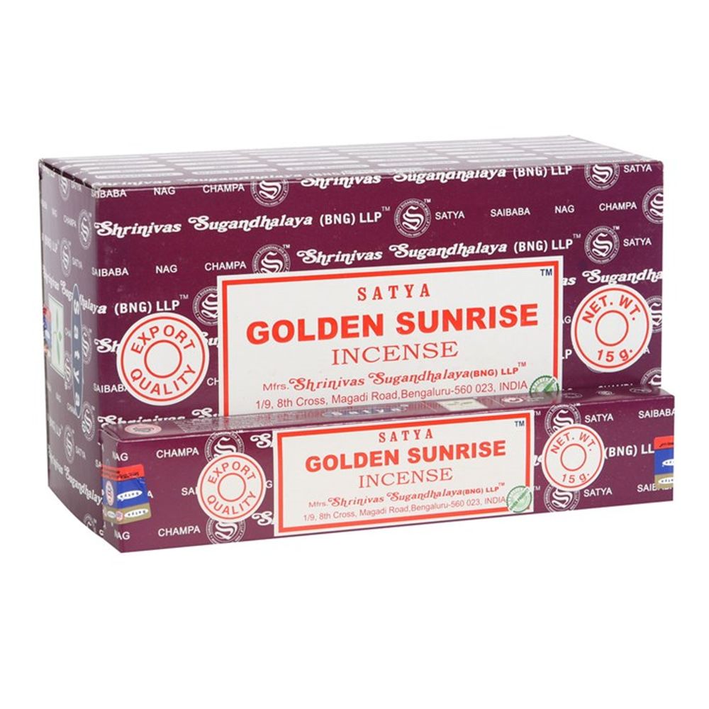 12 Packs of Golden Sunrise Incense Sticks by Satya N/A