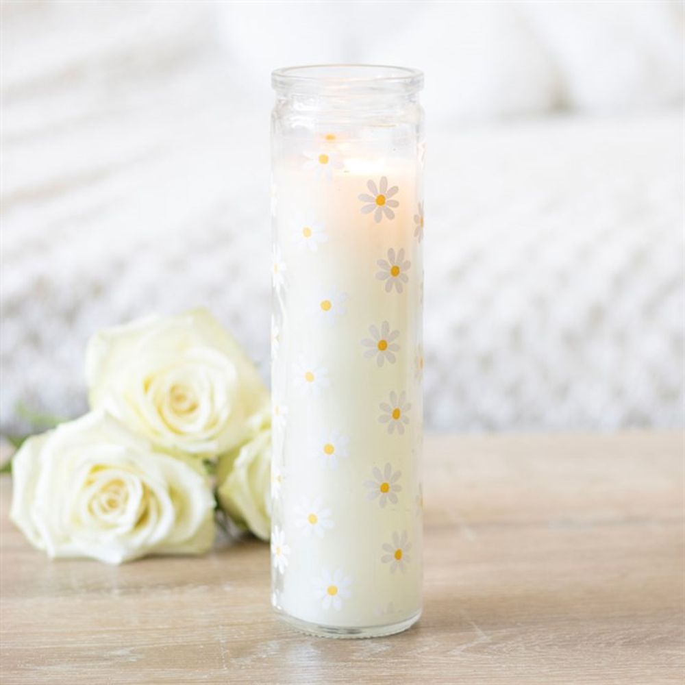 White Daisy Tube Candle N/A