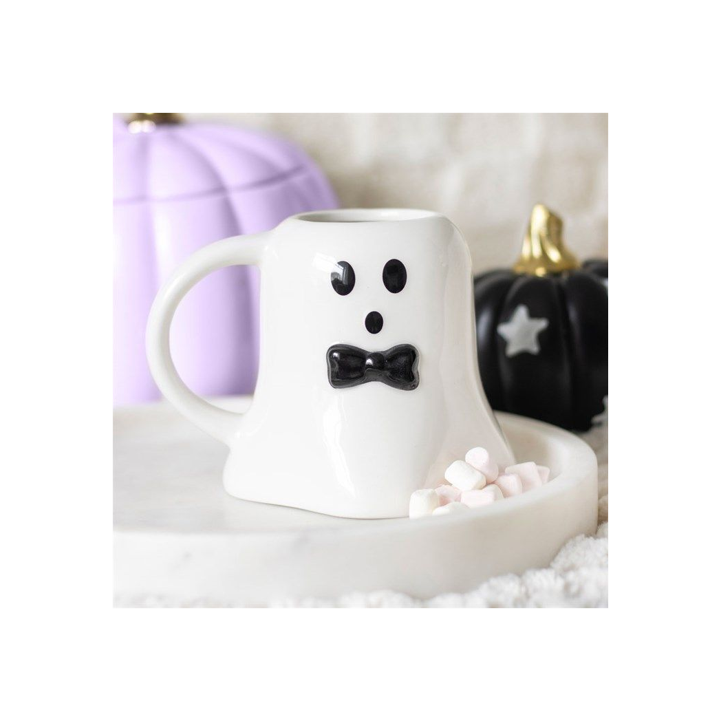 Mr Boo Ghost Shaped Mug with Bow Tie N/A