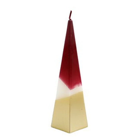 20cm Red and Gold Pyramid Candle N/A