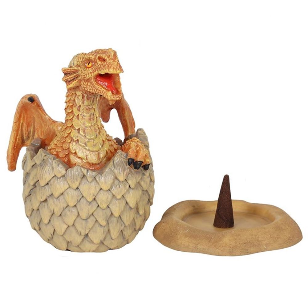 Yellow Hatching Dragon Incense Cone Burner N/A