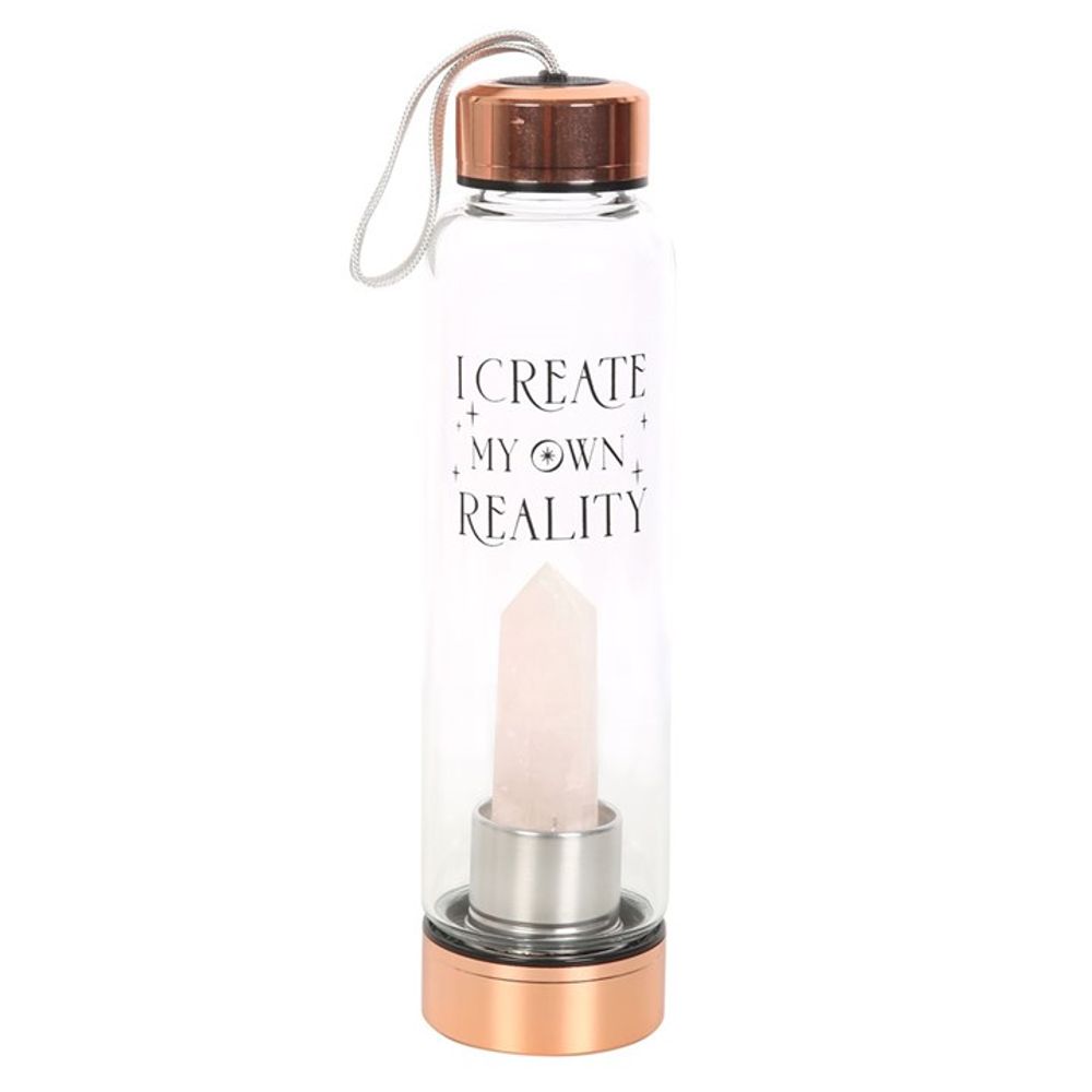 Rose Quartz Create My Own Reality Glass Water Bottle N/A