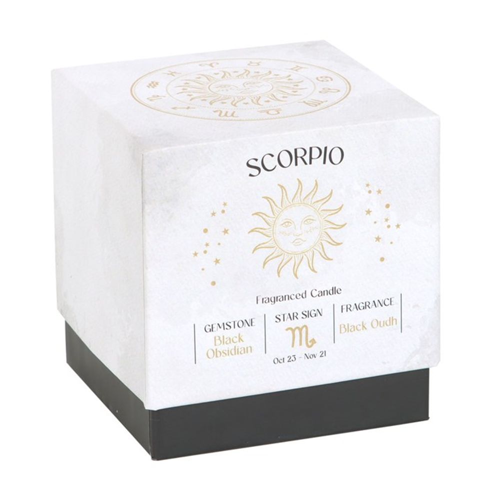 Scorpio Black Oudh Gemstone Zodiac Candle N/A