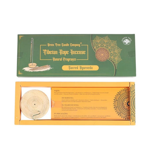 Sacred Ayurveda Tibetan Rope Incense with Holder N/A