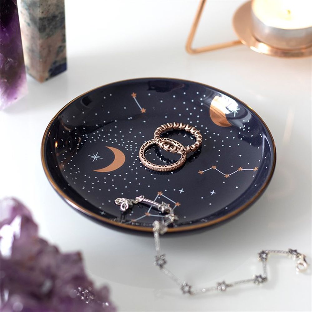 10.5cm Ceramic Purple Star Sign Trinket Dish N/A