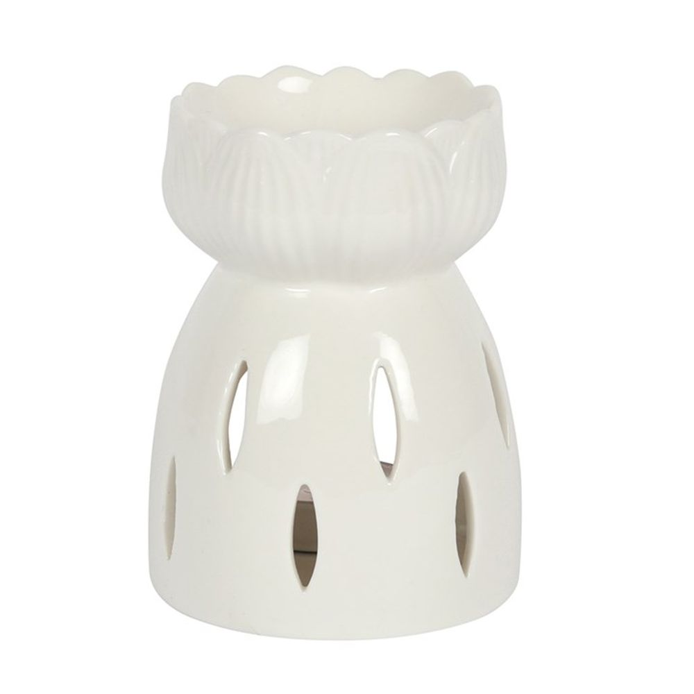 White Gloss Lotus Flower Oil Burner N/A