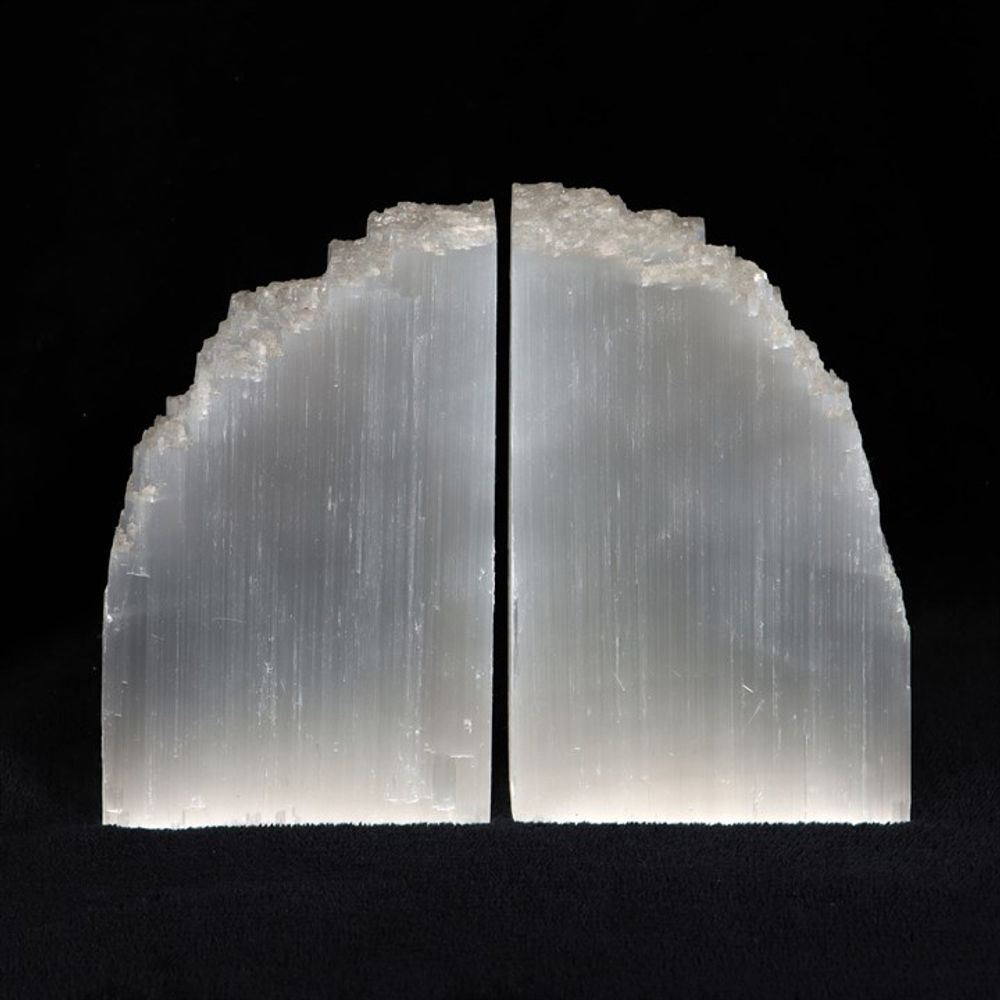 Selenite Crystal Bookends N/A