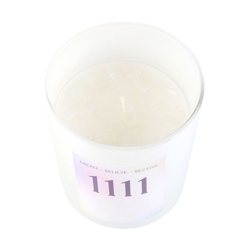 1111 Angel Number Crystal Chip Candle N/A