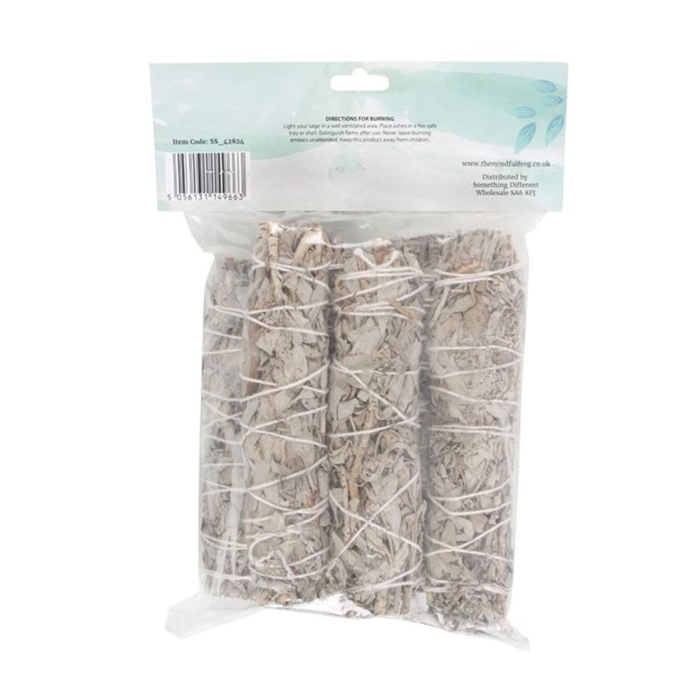 Pack of 6 15cm Medium White Sage Smudge Stick Wands N/A