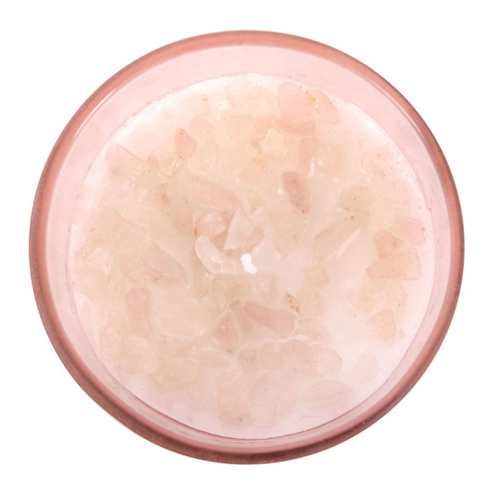 Gratitude Wild Rose Crystal Chip Candle N/A